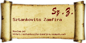 Sztankovits Zamfira névjegykártya